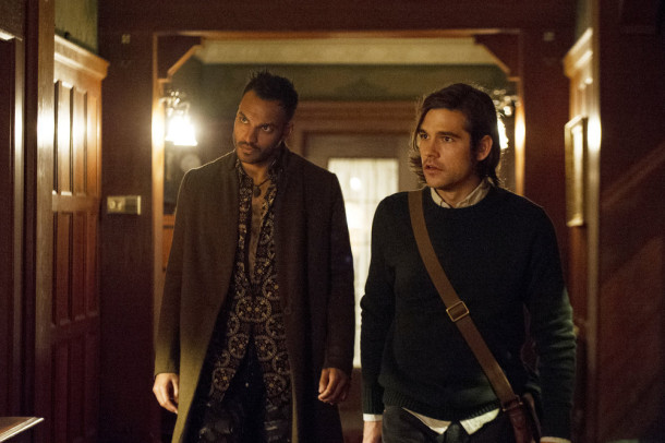 THE MAGICIANS -- "The Writing Room" Episode 109 -- Pictured: (l-r) Arjun Gupta as Penny, Jason Ralph as Quentin -- (Photo by: Carole Segal/Syfy)