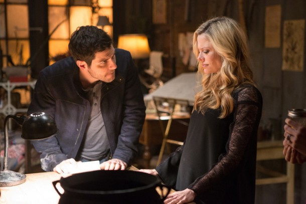 GRIMM -- "You Don't Know Jack" Episode 420 -- Pictured: (l-r) David Giuntoli as Nick Burkhardt, Claire Coffee as Adalind Schade -- (Photo by: Scott Green/NBC)