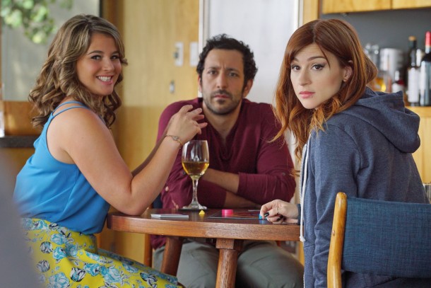 YOU'RE THE WORST -- "Crevasses" -- Episode 202 (Airs Wednesday, September 16, 10:30 pm e/p Pictured: (l-r) Kether Donohue as Lindsay, Desmin Borges as Edgar, Aya Cash as Gretchen. CR: Byron Cohen/FX