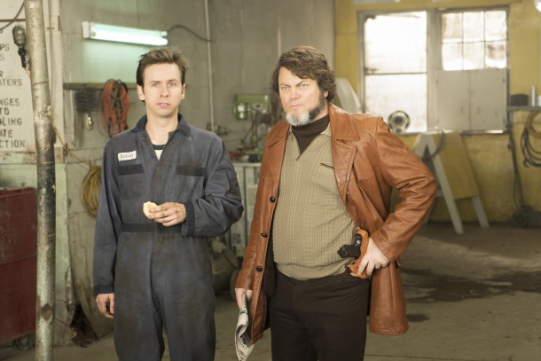 FARGO -- ÒFear and TremblingÓ -- Episode 204 (Airs November 2, 10:00 pm e/p) Pictured: (l-r) Daniel Beirne as Sonny Greer, Nick Offerman as Karl Weathers.  CR: Chris Large/FX
