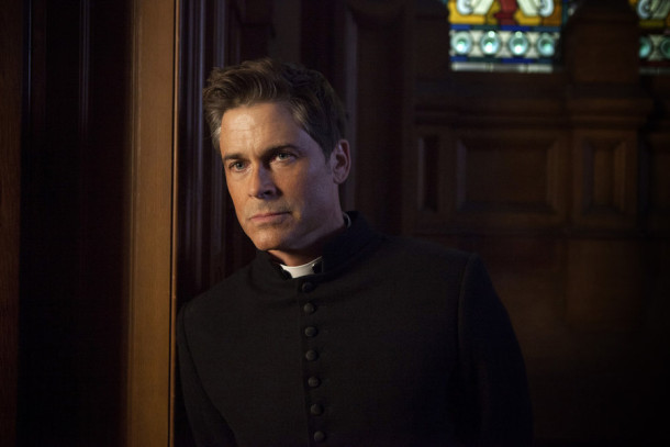 YOU, ME AND THE APOCALYPSE -- "Who Are These People?" Episode 101 -- Pictured: Rob Lowe as Father Jude Sutton -- (Photo by: Ed Miller/WTTV Productions Limited)