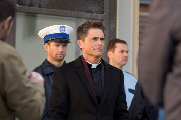 YOU, ME AND THE APOCALYPSE -- "Still Stuff Worth Fighting For" Episode 103 -- Pictured: Rob Lowe as Father Jude Sutton -- (Photo by: Ed Miller/WTTV Productions Limited)